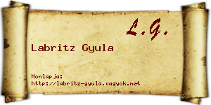 Labritz Gyula névjegykártya